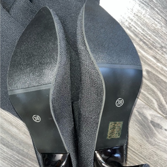 Women’s Sock black tall heeled boots. Size 38 - Picture 6 of 11